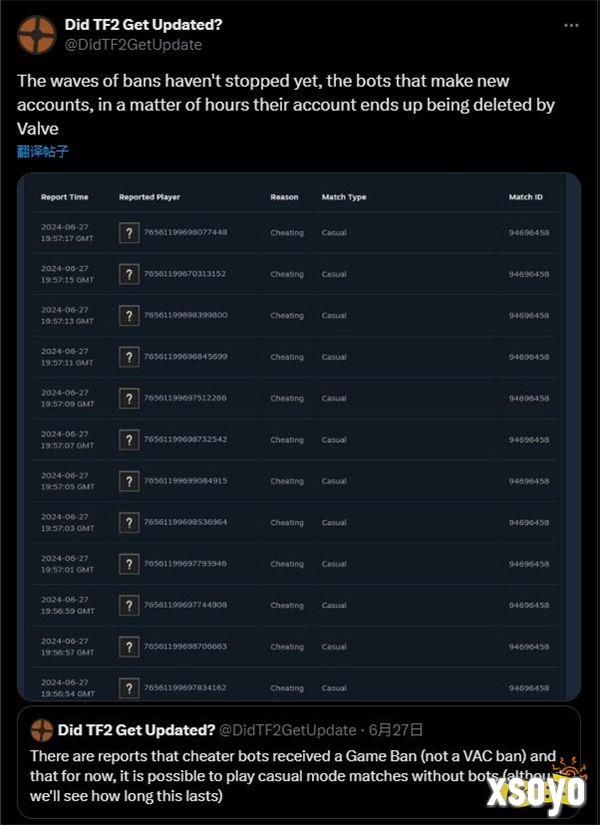 度假社开工 Valve悄悄封《军团要塞2》作弊机器人账户