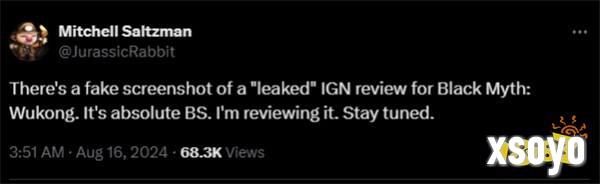 《黑神话》IGN 5分?IGN编辑:假消息!我正在评测