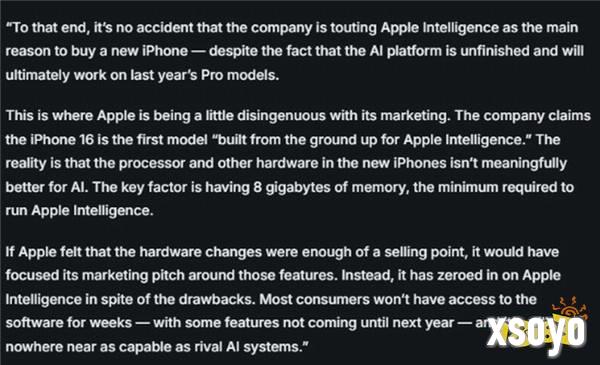 苹果被指太虚伪！iPhone16硬件并不会明显改善AI功能