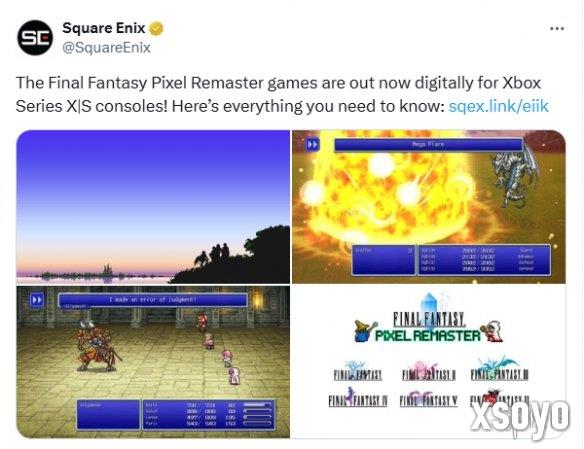 《最终幻想：像素重制版》登陆Xbox平台！包含6款作品