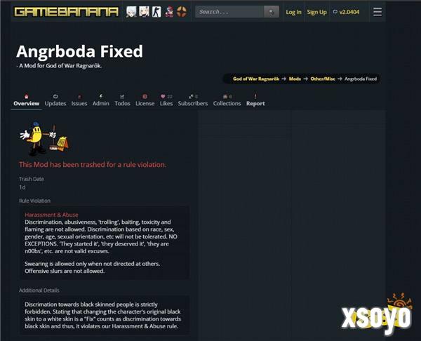 玩家欲打造《战神5》黑人女主洗白MOD 但被多次删除