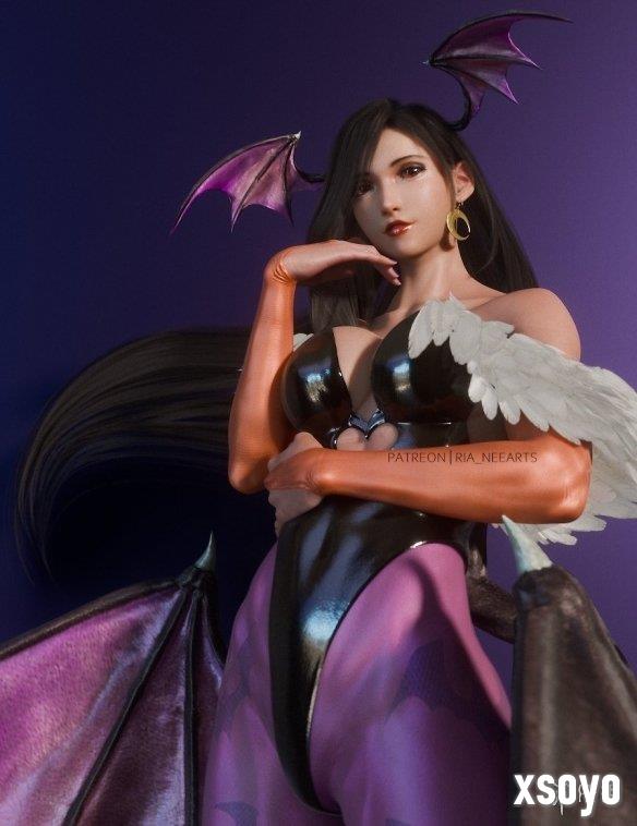 《最终幻想7》蒂法新3D美图 独特的恶魔风格邪魅气质