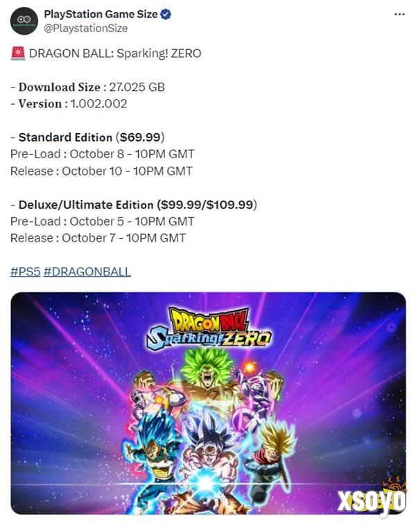 《七龙珠 电光炸裂！ZERO》PS5约27GB 豪华版预载开启