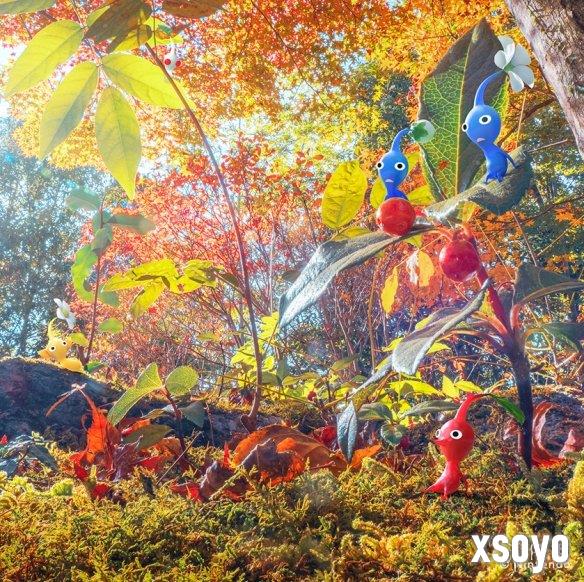 任天堂发布《皮克敏》系列秋季主题插画！构图生动