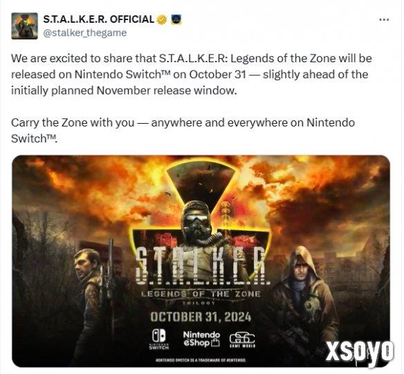 《潜行者：区域传奇三部曲》确认10月31日登陆Switch!