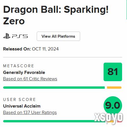 《七龙珠：电光炸裂！ZERO》M站88%好评给出9分！