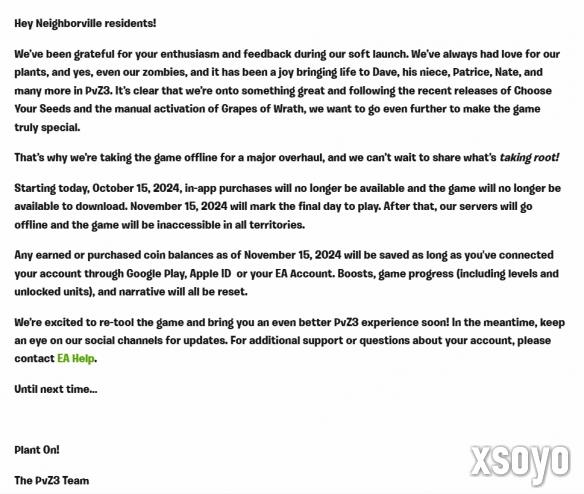 PopCap宣布《植物大战僵尸3》将暂时下线 有重大调整