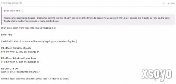 《艾尔登法环》PS5 Pro表现:质量模式在50帧上下浮动