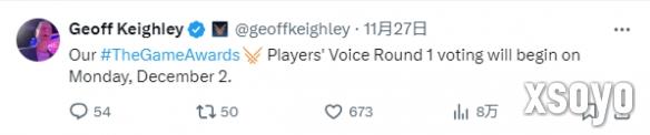 别忘了！TGA“玩家之声”奖项第一轮投票即将开启