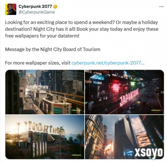 《赛博朋克2077》官方晒出精美壁纸：夜之城梦幻迷人!