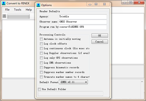 Convent to RINEXv2.25.0