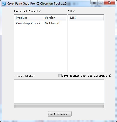 PaintShop X9清理工具