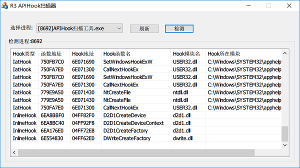 《APIHook扫描工具》官方版