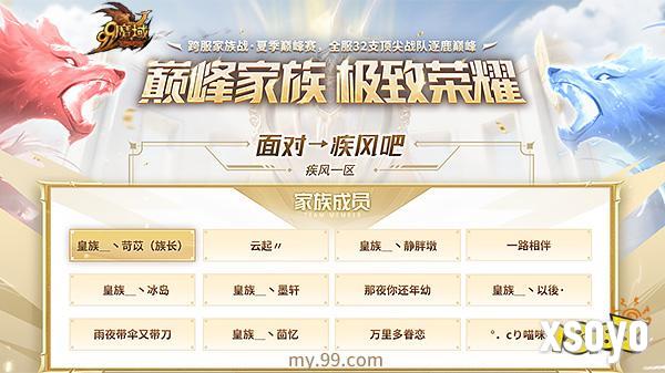 【面对→疾风吧】勇摘魔域跨服家族战夏季巅峰赛桂冠 蝉联荣耀之巅