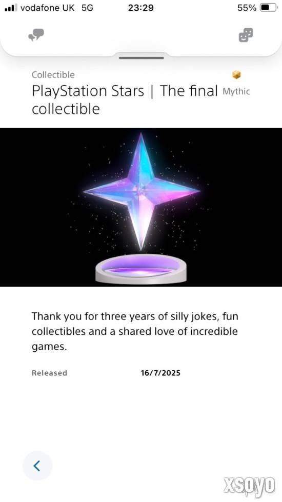索尼PS Stars忠诚计划最后一枚数字收藏品现已上线！