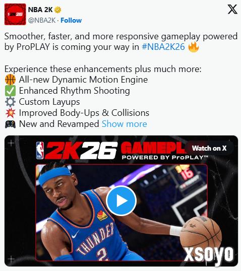 限次世代主机与PC！《NBA 2K26》官宣动作系统升级