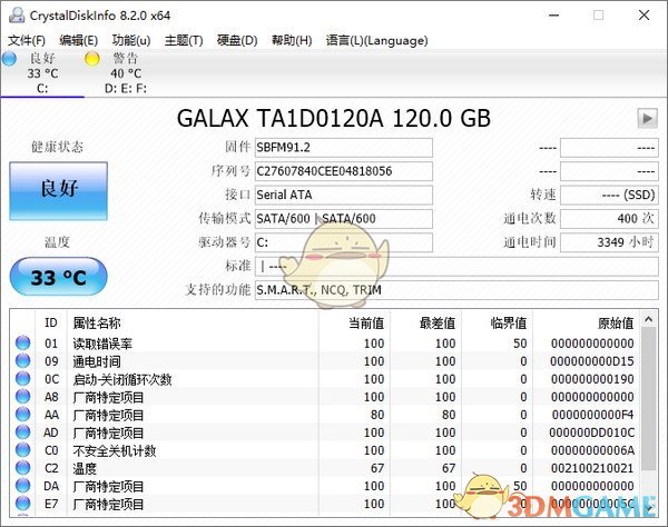 硬盘信息检测工具(CrystalDiskInfo)