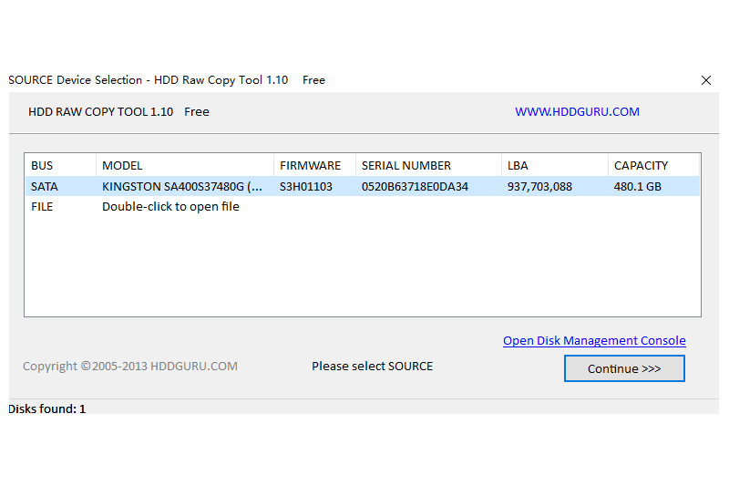 HDD Raw Copy Tool1.10