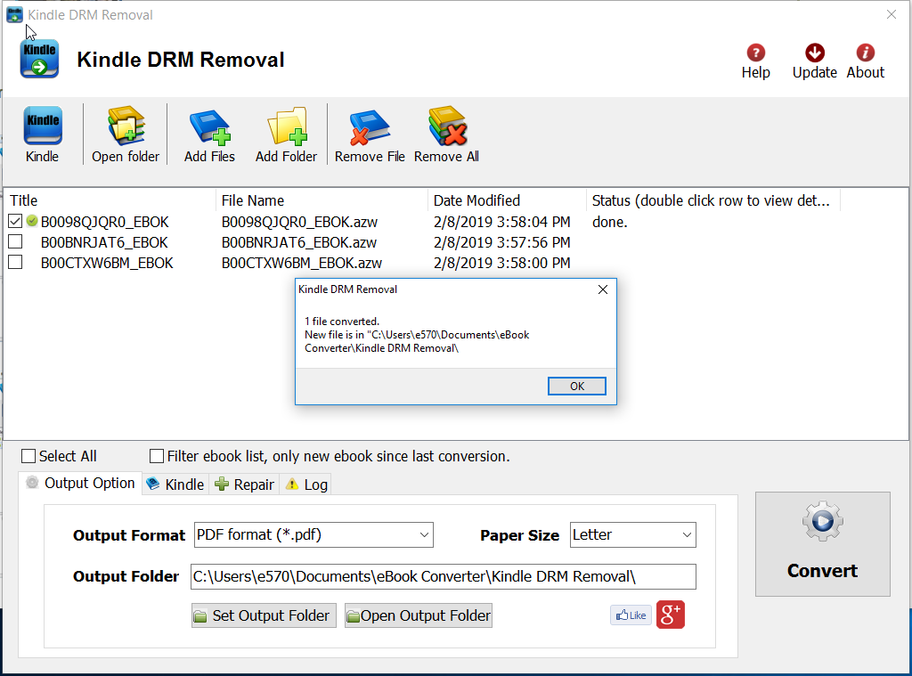Kindle DRM Removal4.21
