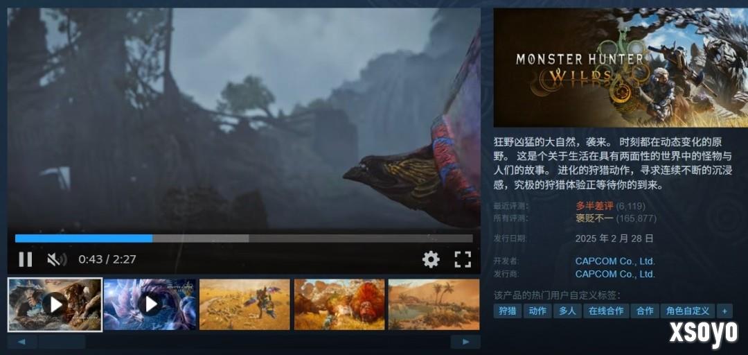 卡普空正在毁掉这款游戏！ 《怪物猎人：荒野》再遭差评轰炸