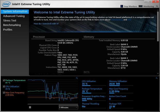 Intel Extreme Tuning UtilityV6.5.1.371