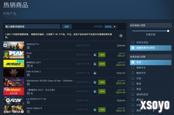 Steam热销榜单:《赛博2077》跻身第三 《战地6》登顶!
