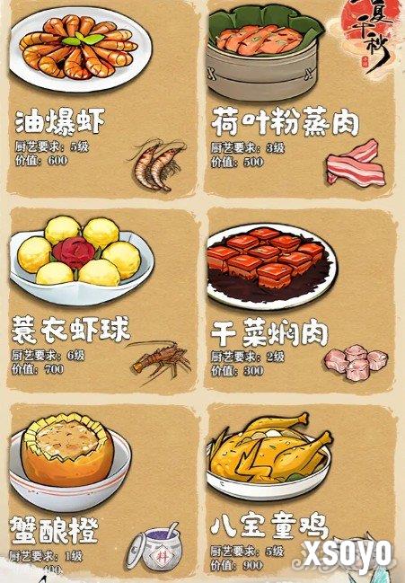 华夏千秋菜谱配方有哪些 菜谱配方一览