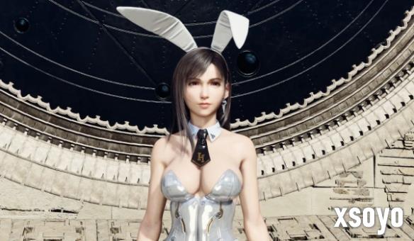 《FF7重生》蒂法海莉兔装MOD！动态耳尾+霓虹光效