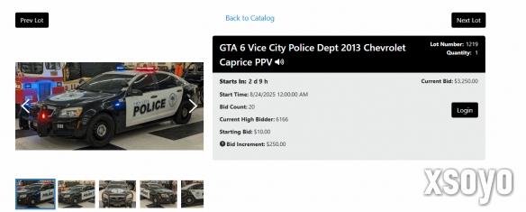 一辆警车上架拍卖平台：用于《GTA6》扫描 10美元起拍