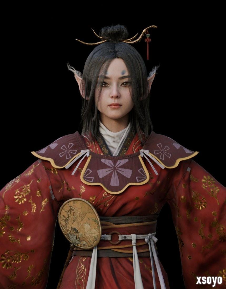 《黑神话：悟空》萍萍3D模型新图 还是那么美丽！