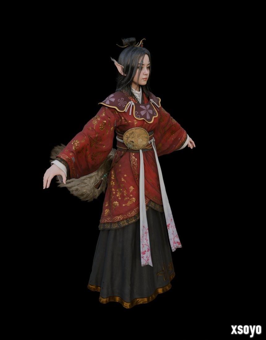 《黑神话：悟空》萍萍3D模型新图 还是那么美丽！