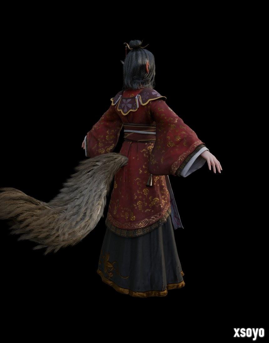 《黑神话：悟空》萍萍3D模型新图 还是那么美丽！
