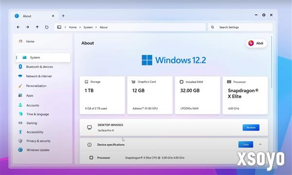 Windows12.2概念设计曝光：全新开始菜单 支持Windows7主题