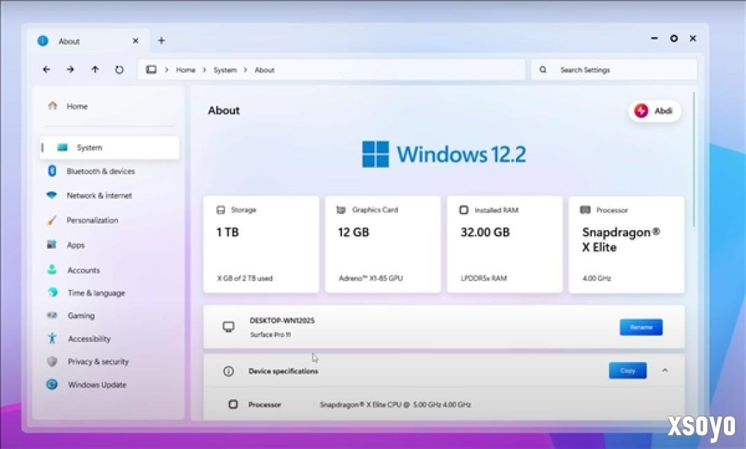 Win12.2概念设计曝光：全新开始菜单 支持Win7主题