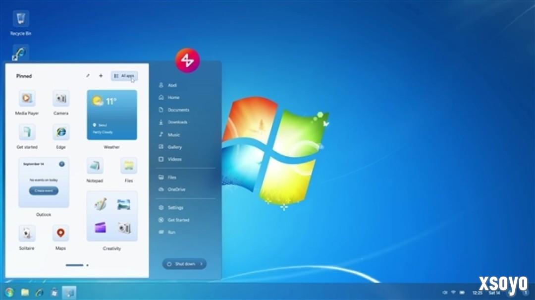 Win12.2概念设计曝光：全新开始菜单 支持Win7主题