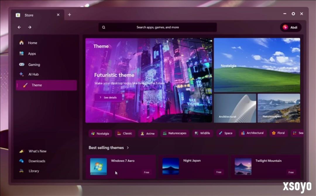 Win12.2概念设计曝光：全新开始菜单 支持Win7主题