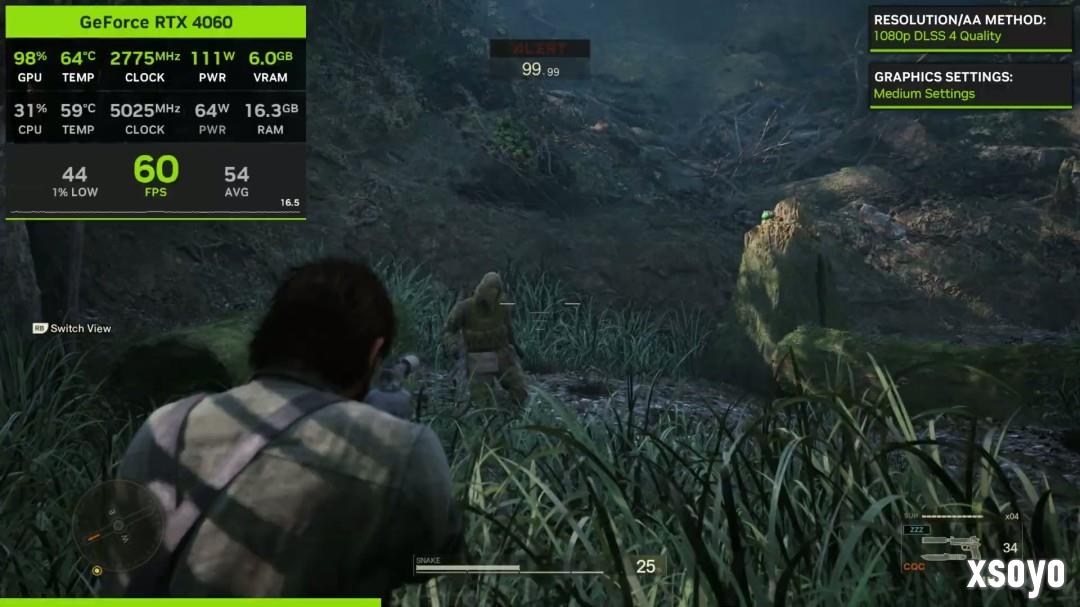 《合金装备3：重制版》RTX 4060测试 带不动1080P最高画质