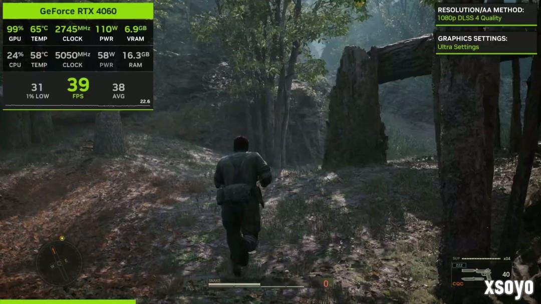 《合金装备3：重制版》RTX 4060测试 带不动1080P最高画质