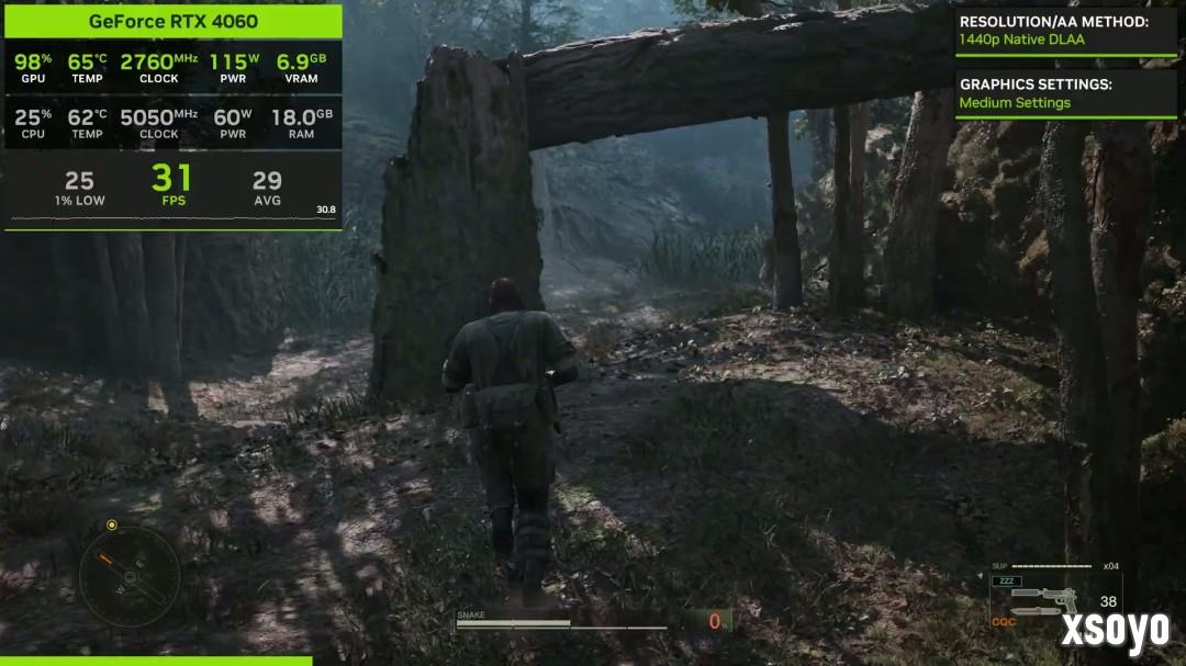 《合金装备3：重制版》RTX 4060测试 带不动1080P最高画质