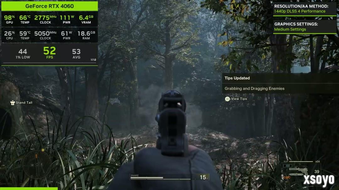 《合金装备3：重制版》RTX 4060测试 带不动1080P最高画质