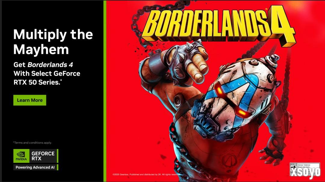 《无主之地4》DLSS 4宣传片买N卡送《无主之地4》