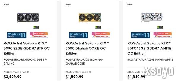 华硕RTX 5080黄金版开卖 近1.4万元溢价90％