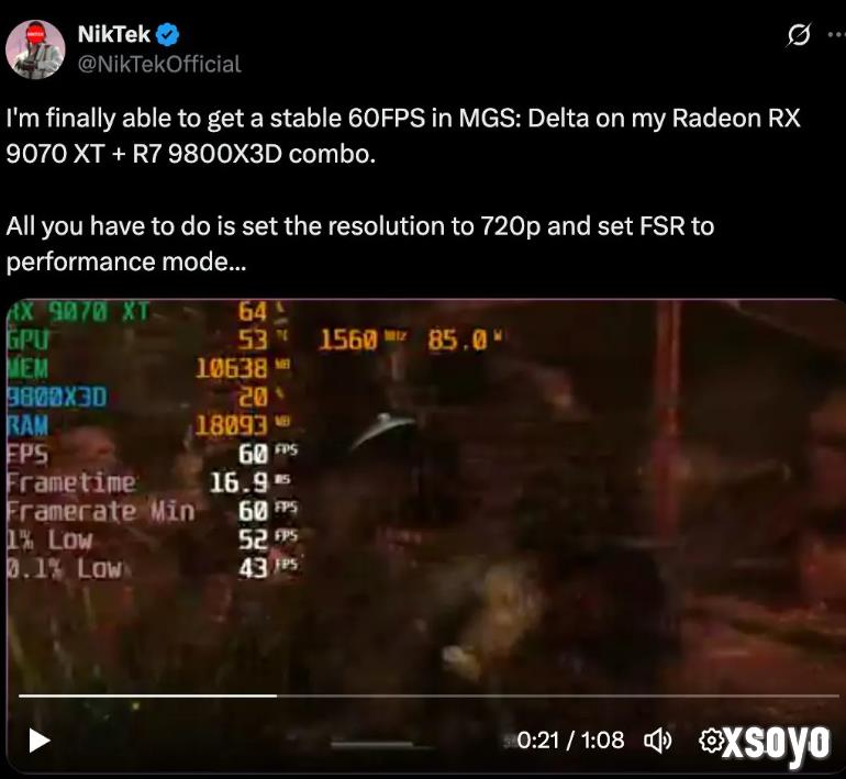 《合金装备3：重制版》RTX5090测试 4k最高画质难稳60帧