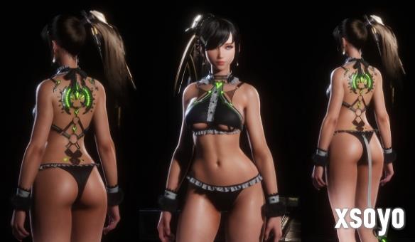 《剑星》终极兔女郎极简版MOD！动态耳尾+丝绸光泽物理引擎