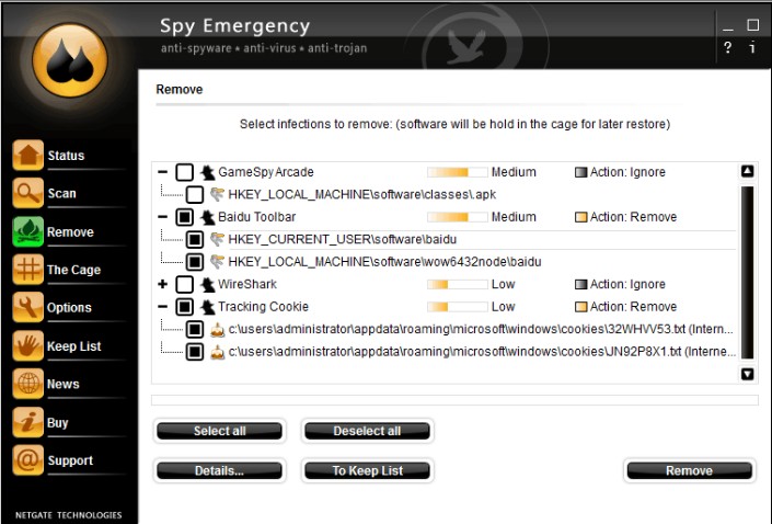 《NETGATE Spy Emergency》免费版