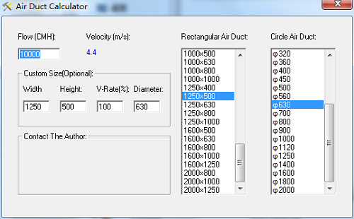 Air Duct CalculatorV1.0