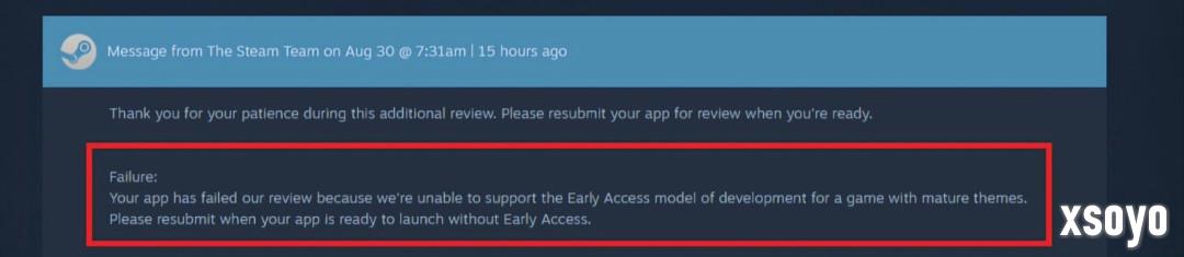 去成人化进程推进？ Steam上成人游戏抢先体验审核被拒