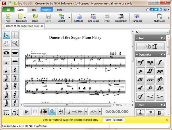 Crescendo Music Notation EditorV4.13