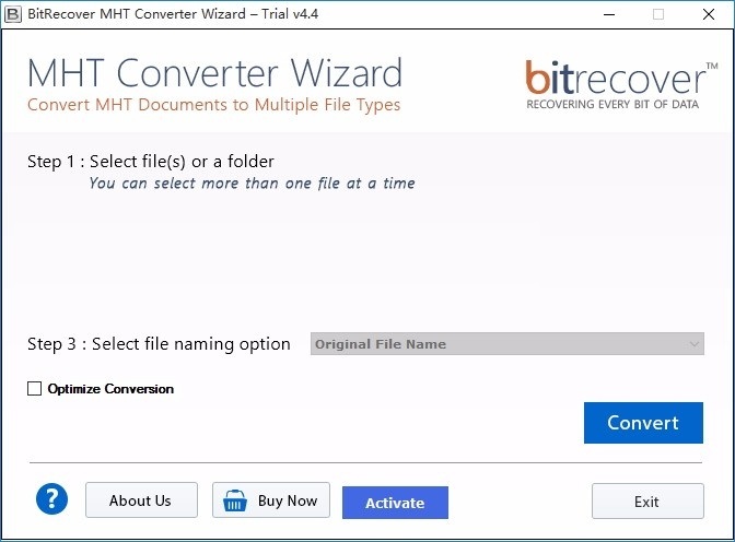 BitRecover MHT Converter WizardV4.4