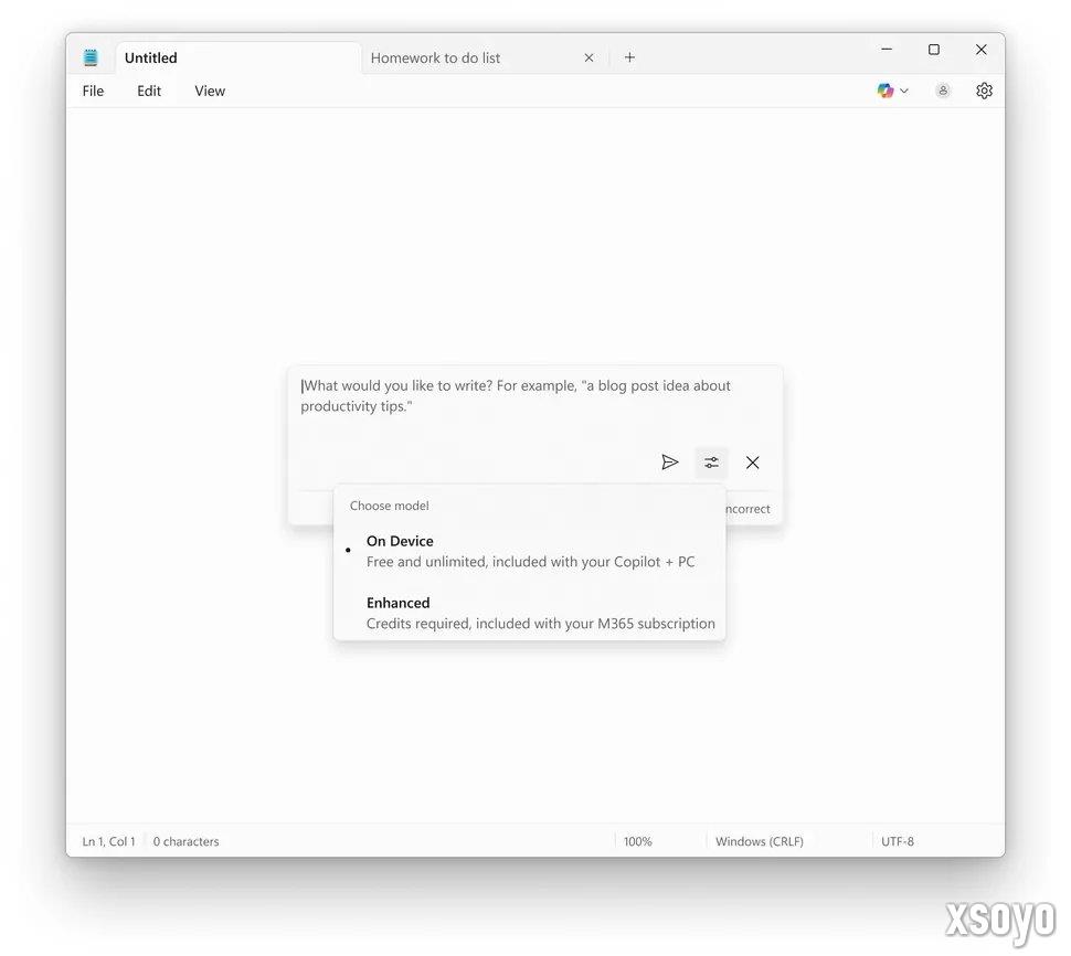 微软强行推Win11的又一狠招：记事本接入离线AI
